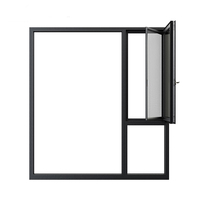 Ventanas Abatibles de Aluminio de Estilo Europeo Moderno, Doble Acristalamiento, Impermeables, Insonorizadas, Resistentes a Huracanes, Personalizadas para Exteriores