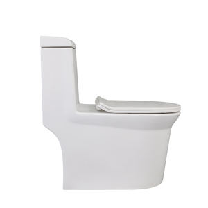 WC monobloc en céramique à chasse cyclonique, à poser au sol, pour salle de bain et hôtel - Product Image 3