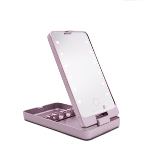 12 pièces LED Lumières <span class=keywords><strong>360</strong></span> Rotation Pliable Miroir Cosmétique Carré Boîte avec des Lumières pour Pinceau De Maquillage - Product Image 5