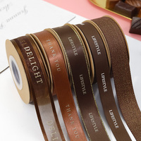 Ruban de fête personnalisé en gros de 2,5 cm, décoration, emballage cadeau de mariage, rubans d'impression, nœud en ruban de satin pour l'emballage de chocolat