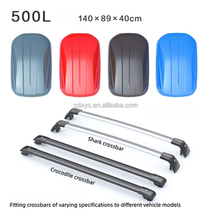 Boîte de toit de voiture grande capacité 500L ABS à double ouverture latérale, robuste, pour le transport de marchandises, idéale pour les voyages en plein air, SUV et fourgonnettes - Product Image 4