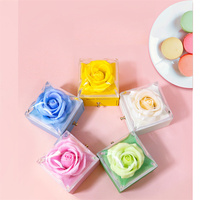 Boîte à bijoux en gros en stock, nouvelle boîte à fleurs couleur macaron, boîte à bijoux