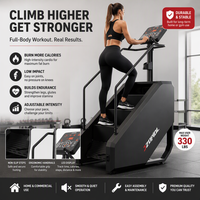 Machine d'escalade silencieuse à structure en acier, équipement de fitness cardio commercial à double usage et grande capacité pour salle de sport et studio d'entraînement