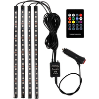 Luz Ambiental LED para el Interior del Automóvil, Controlada por Voz, con Ritmo Musical Colorido, Instalación con Encendedor de Cigarrillos de Silicona