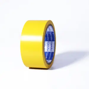 50mm 비 잔류 자외선 방지 PVC 주의 주황색 바닥 테이프 경고용 단면 감압 고무 접착제