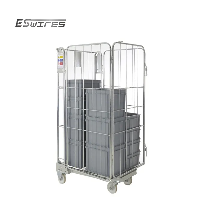 Heavy Duty Steel Zinc Wire Mesh Roll Cage with Trolley