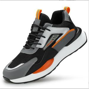 Men's Steel Toe Safety Shoes Low Top Breathable Construction Work Shoes Orange F002 - Product Image 2