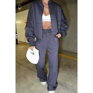 Conjunto Deportivo Cómodo con Detalle de Cremallera en Antracita - Product Image 2