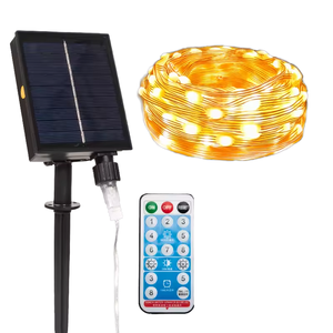 Luces Solares para Cortina de Jardín, Impermeables, 8 Modos, Temporizador, Luces de <span class=keywords><strong>Cascada</strong></span>, Control Remoto, Recargables, Navidad - Product Image 1