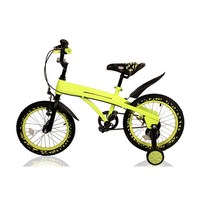 Vélo BMX enfant unisexe 16 pouces en acier carbone à vitesse unique avec roues stabilisatrices, pédales ordinaires et panier en plastique – Vente en gros