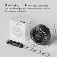 Diffuseur d'arômes pour voiture en fibre de carbone FC9, mini ventilateur avec lumière LED, petit ventilateur