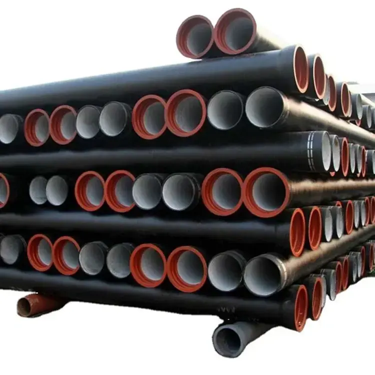 ISO2531 k9 pipa besi cor dilapisi seng bersama pipa 6 meter panjang DI pabrik pipa untuk pasokan air