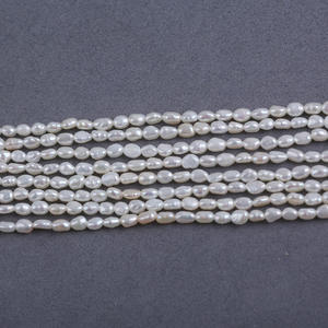 Zhuji Wholesale 3-4mm Natural <b>Freshwater</b> <b>Pearl</b> Straight Hole Two Sided Light DIY Pendant Necklace <b>Bracelet</b> Accessories Loose - Product Image 5