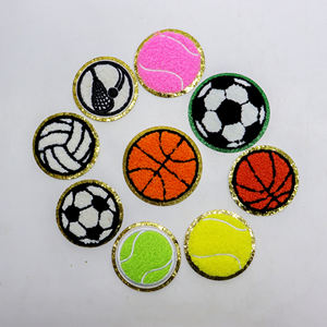 シェニールパッチバレーボールテニスラケットピックルボールサッカー野球ゲームデースポーツパッチに自己接着鉄をパーソナライズ - Product Image 2