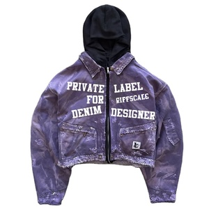 DiZNEW メンズカスタムジージャン ジップアップ セルビッチデニムジャケット オム フード付きファッションジャケット メンズ 中国から一括購入 - Product Image 4