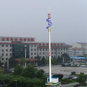 Groothandel communicatietoren zelfdragende stalen constructie enkelvoudige buis ronde paal monopole GSM communicatiemasttoren - Product Image 4