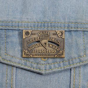 Vintage Rotating Unique Retro Brooch Horror Charm OUIJA Metal Badge Personalized Letter Label Pin Witchcraft Divination Board - Product Image 2