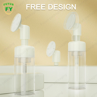 Mousse nettoyante visage PET avec brosse, pour flacon pompe à mousse ronde avec impression sérigraphiée