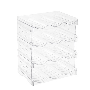 Stackable Four-Layer Transparent PP Plastic Tableware & Beverage Storage <b>Rack</b> with Large Capacity <b>for</b> Kitchen Cabinet Fridge - Product Image 2