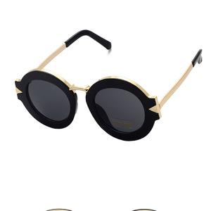 Maidis Round Frame Sunglasses UV400 Metal Frame Plastic Frame Gold Color Women Men Fashion Glasses - Product Image 4