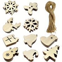 10 Adornos Navideños de Madera Estilo Art Deco, Copos de Nieve y Renos, Decoraciones Colgantes para Fiestas, Hogar, Pared y Árbol
