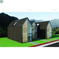 Magnifique cabane rustique contemporaine en forme de A en Norvège, préfabriquée, toit moderne en forme de A, petit chalet, petite maison en mezzanine