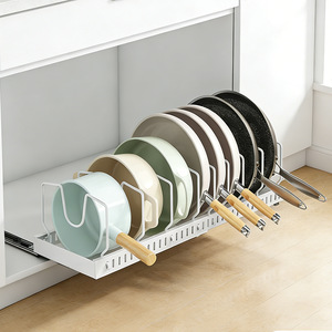 ชั้นวางอุปกรณ์ครัวแบบดึงออกได้ Sea Shark Kitchen ทำจากเหล็กกล้าคาร์บอน ขยายได้ ใช้จัดเก็บในตู้ลิ้นชัก 1 ชั้น - Product Image 1