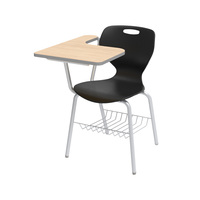 Chaises modernes de bureau en acier pour salle de classe Conception de tablette d'écriture à cadre métallique pour salles de formation Chaise d'étudiant et table de bureau