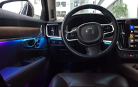 Nouveau kit d'éclairage intérieur ambiant LED RGB 12V 6-12W pour voiture, éclairage de porte, de zone des pieds et de console, bande lumineuse contrôlable par APP WeChat S90 V90 2017