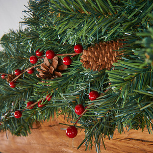 Guirlande Ronde Artificielle de Noël en Rotin, Décoration de Noël avec Cônes de Pin et Fruits Verts, 2,7 m, Faite à la Main, DIY, pour Arbre de Noël, Maison, Fêtes et Célébrations - Product Image 5