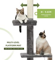Arbre à chat Tour pour chat à 5 niveaux du sol au plafond Hauteur réglable Grand centre d'activités d'escalade pour chat avec griffoir, lit confortable