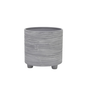 Vasi Moderni con Piedini in Ceramica Grigia per Interni ed Esterni, Vasi Decorativi per Casa, Soggiorno e Giardino - Product Image 2