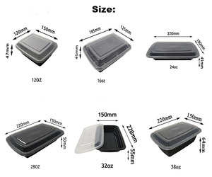 Boîte à lunch rectangulaire à emporter, boîte de préparation de repas jetable en plastique PP, récipient alimentaire avec couvercle anti-fuite, compatible micro-ondes - Product Image 5
