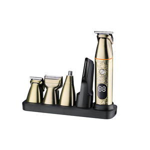 Kemei Km-5859 – ensemble de tondeuses à cheveux électriques professionnelles 5 en 1, outil de toilettage multifonctionnel avec écran Lcd, corps en métal - Product Image 1