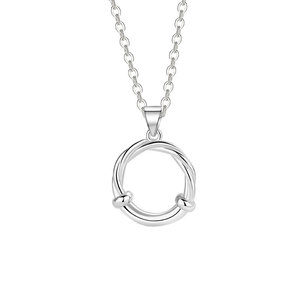Kalung pasangan Pareja Mobius, kalung pasangan liontin cincin lingkaran untuk pria wanita menarik jarak hati - Product Image 6