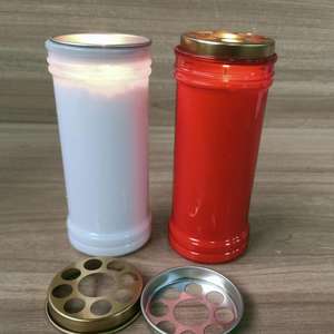 Candele di cera Paraff con coperchio di ferro scavato per il funerale e il ricordo della sepoltura - Product Image 1