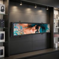 Écran LCD étiré de 16,4 pouces avec résolution 1366x238, affichage numérique à écran partagé avec SDK Android pour distributeur automatique intelligent