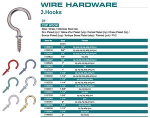 Custom 1\" 2\" Cup <b>Hook</b> with Nickel Plating Steel Material <b>for</b> <b>Hanging</b> Applications - Product Image 2