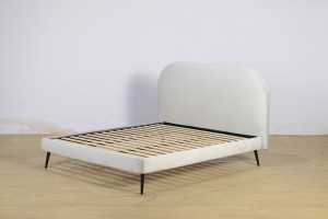 <span class=keywords><strong>Lit</strong></span> plateforme double rembourré <span class=keywords><strong>de</strong></span> style européen avec sommier à lattes, beige, en tissu bouclé, mobilier <span class=keywords><strong>de</strong></span> chambre à coucher, haute qualité, usine OEM - Product Image 5