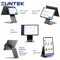 Terminal Punto de Venta SUNTEK SC1 Cuadrado con NFC, Wi-Fi 6, USB, Pantalla Táctil de 15.6/10.1 Pulgadas para Android