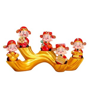 Ornement en résine Ruijie God Of Wealth, sculpture des cinq bénédictions, décoration cadeau du Nouvel An chinois - Product Image 5