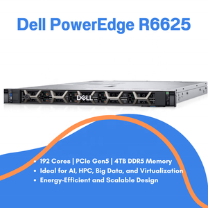 Serveur authentique R6625, ordinateur serveur Poweredge Epyc 9654, processeur 2 sockets, 1U rack, Poweredge R6625 dédié, serveur Dell R6625 - Product Image 2