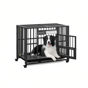 Cage pour chien Doycobit en métal, robuste, pliable, avec roues verrouillables, pour usage intérieur - Product Image 1