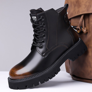 2026 New Style High-Top Chunky Toe Leather Shoes British Style Versatile Workwear & Motorcycle Ankle <b>Boots</b> - Product Image 3