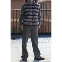 Pull en cachemire tricoté pour femme Tyan Warm New Fashion Custom avec pantalon en fausse fourrure de lapin Rex