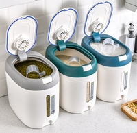 Récipient de stockage en plastique de cuisine de 10kg en gros Bac à riz hermétique étanche à l'humidité et aux insectes Conteneur de stockage des aliments