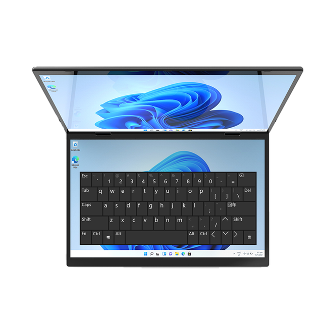 2025 Factory New 14 Inch Touch Screen Dual Screen Slim Ultrabook Intel N100 Quad Core DDR4 Windows 11 SSD Aluminum Business
