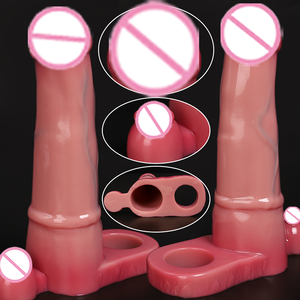 Manchon d'extension de pénis réaliste pour homme, jouet sexuel avec design flexible et silicone liquide écologique pour une <span class=keywords><strong>sensation</strong></span> améliorée - Product Image 2