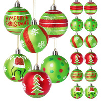 Adornos Navideños Duraderos en Oferta, Decoraciones Colgantes de Plástico Brillante, Adornos Rojos y Verdes para Árboles de Navidad, Uso en Interiores