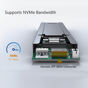Unestech 1Bay M.2 NVMe PCIe 4.0 khay-ít SSD di động giá bao vây với slimisas SFF-8654 4i - Product Image 5
